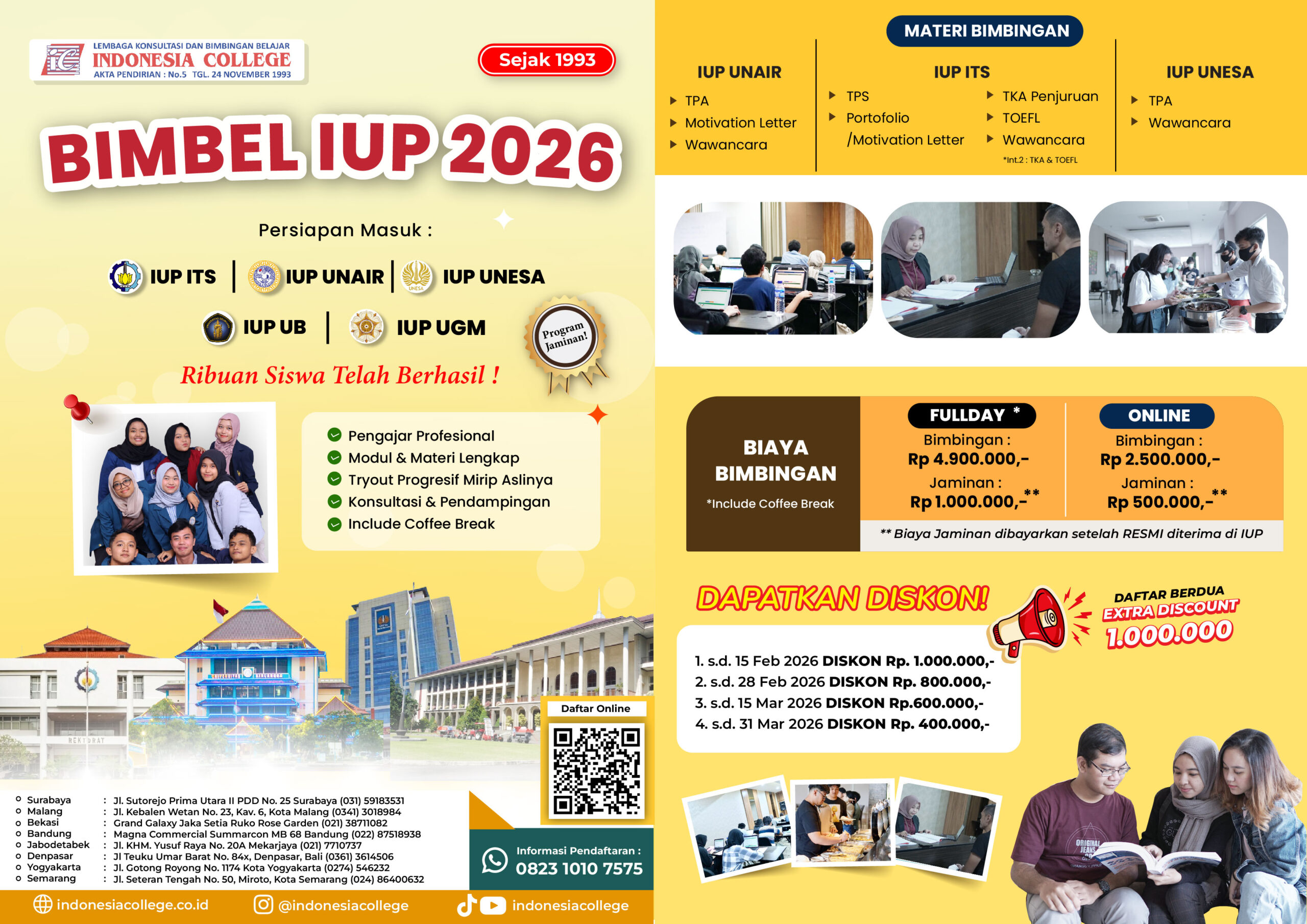 Bimbel IUP Non UGM 2026 - Supercamp Hotel by Indonesia College