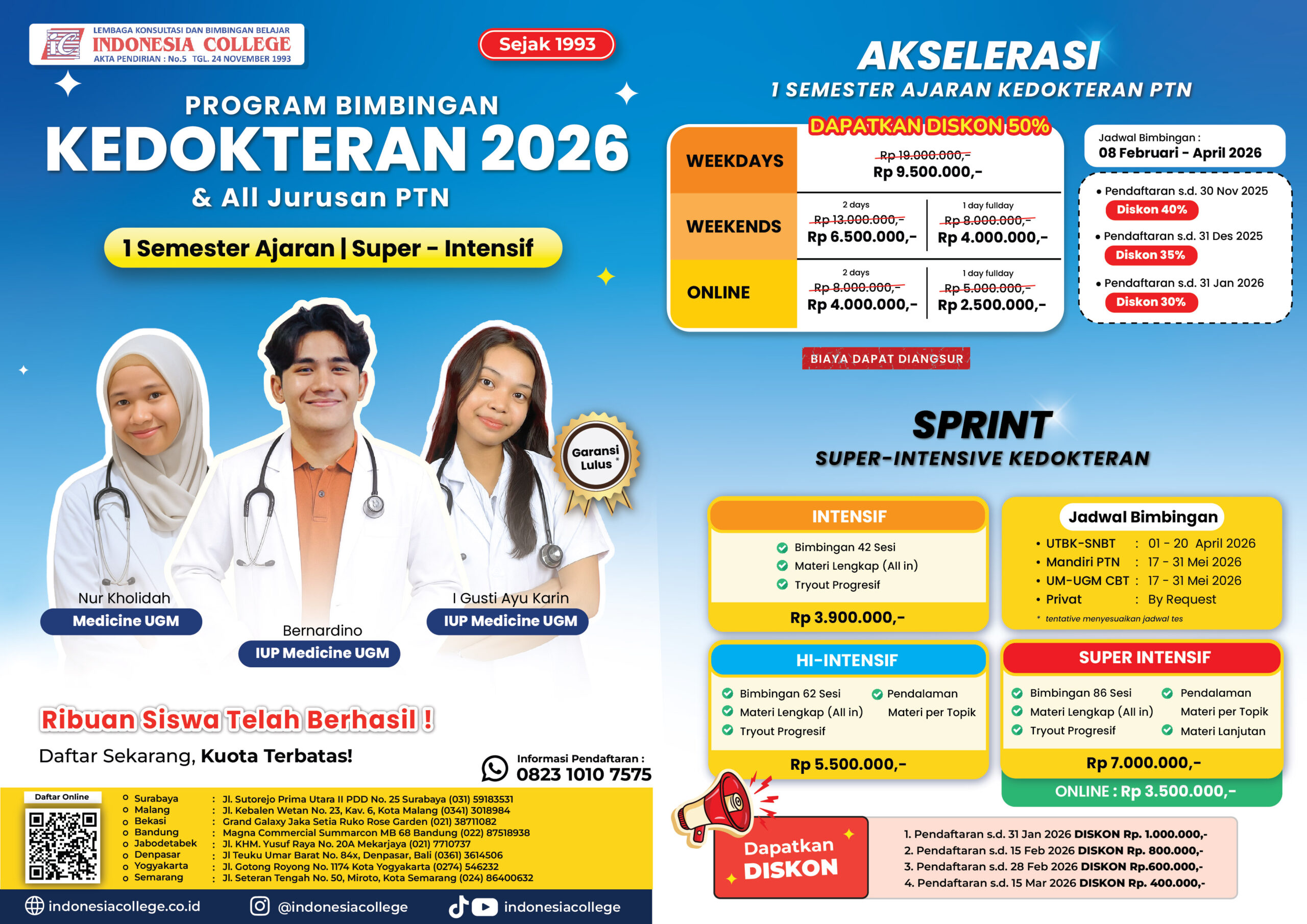 Brosur Bimbel Kedokteran 2026 - Akselerasi & Sprint