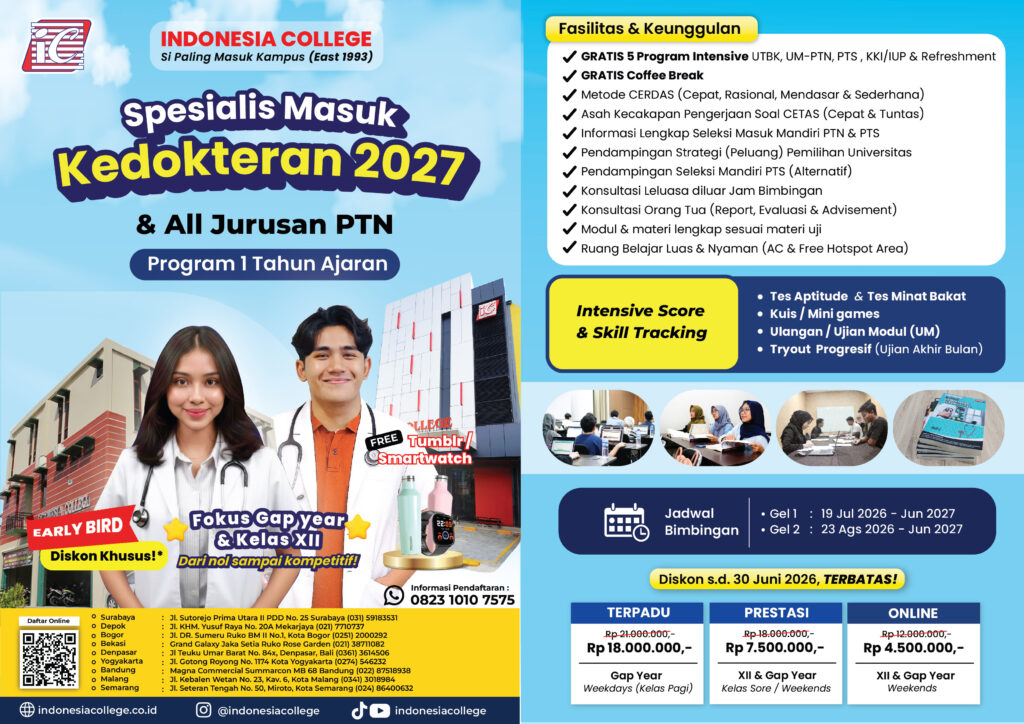 Bimbel Kedokteran 2027 - 1 tahun ajaran